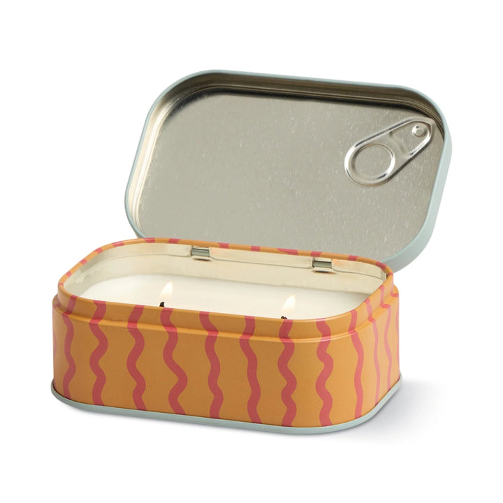 Bistro Orange Printed Tin Candle