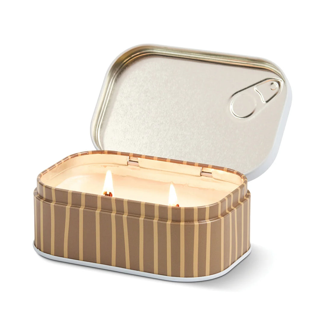 Bistro Cappuccino Printed Tin Candle in Chocolate & Cherry