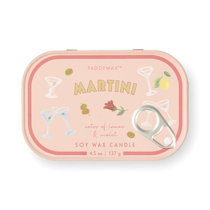 Bistro Martini Tin Candle in Lemon & Violet