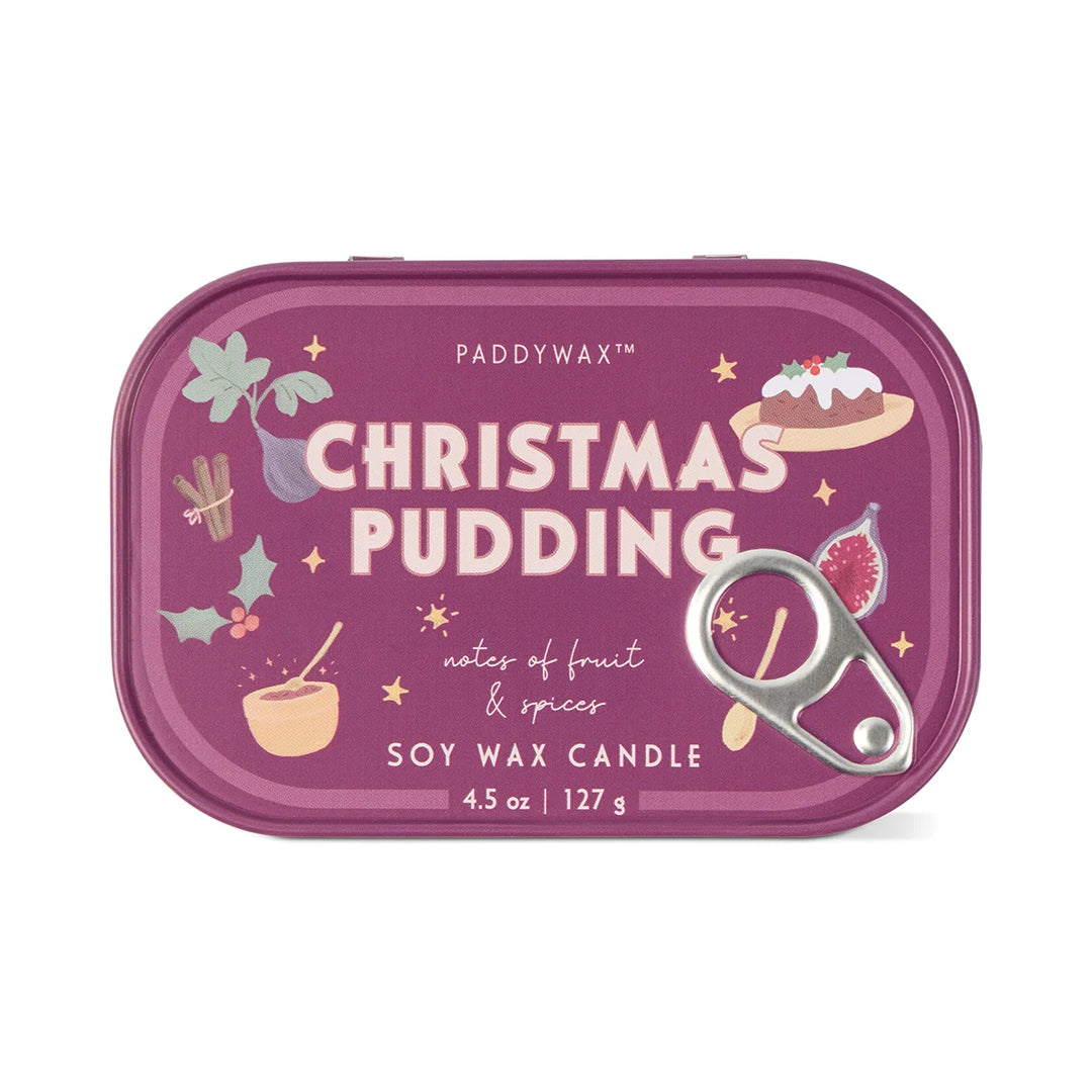 Bistro Christmas Pudding Tin Candle in Fruit & Spices