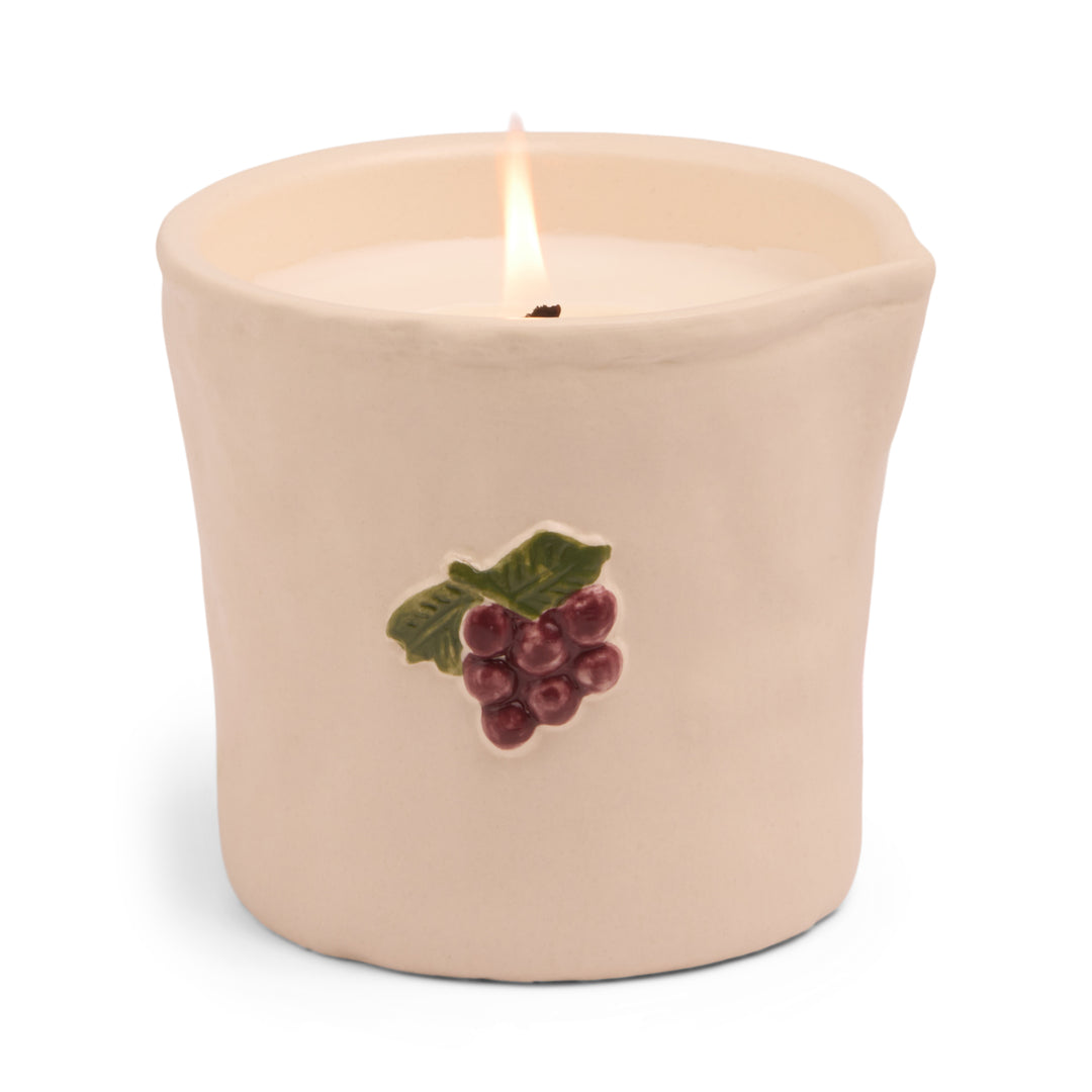 Bistro Grapes Embossed Ceramic Candle