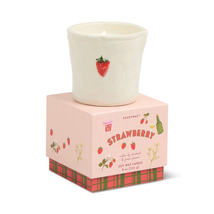 Bistro Strawberry Ceramic Candle