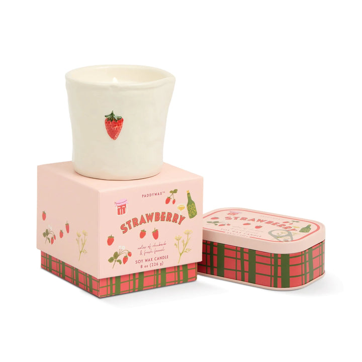Bistro Strawberry Ceramic Candle