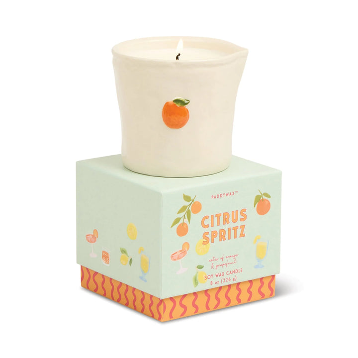 Bistro Orange Ceramic Candle