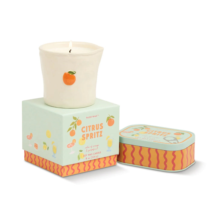 Bistro Orange Ceramic Candle