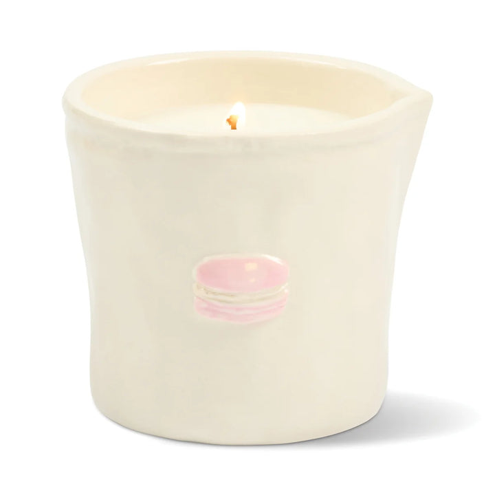 Bistro Macaron Ceramic Candle Amber & Pistachio