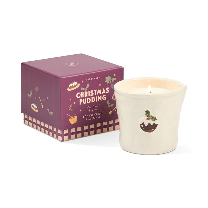Bistro Christmas Pudding Ceramic Candle Fruit & Spices