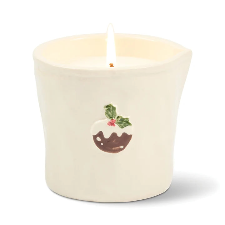 Bistro Christmas Pudding Ceramic Candle Fruit & Spices