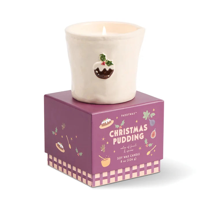 Bistro Christmas Pudding Ceramic Candle Fruit & Spices