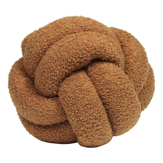 Boucle Knot Fleece Cushion in Ginger