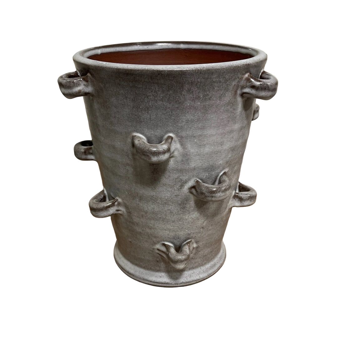 Large Heavy Terracotta Glazed Vase