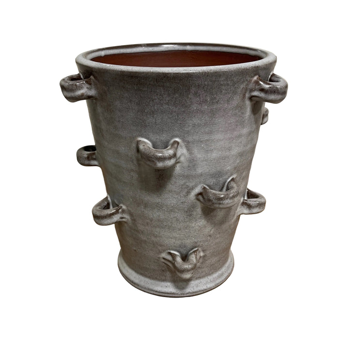 Large Heavy Terracotta Glazed Vase