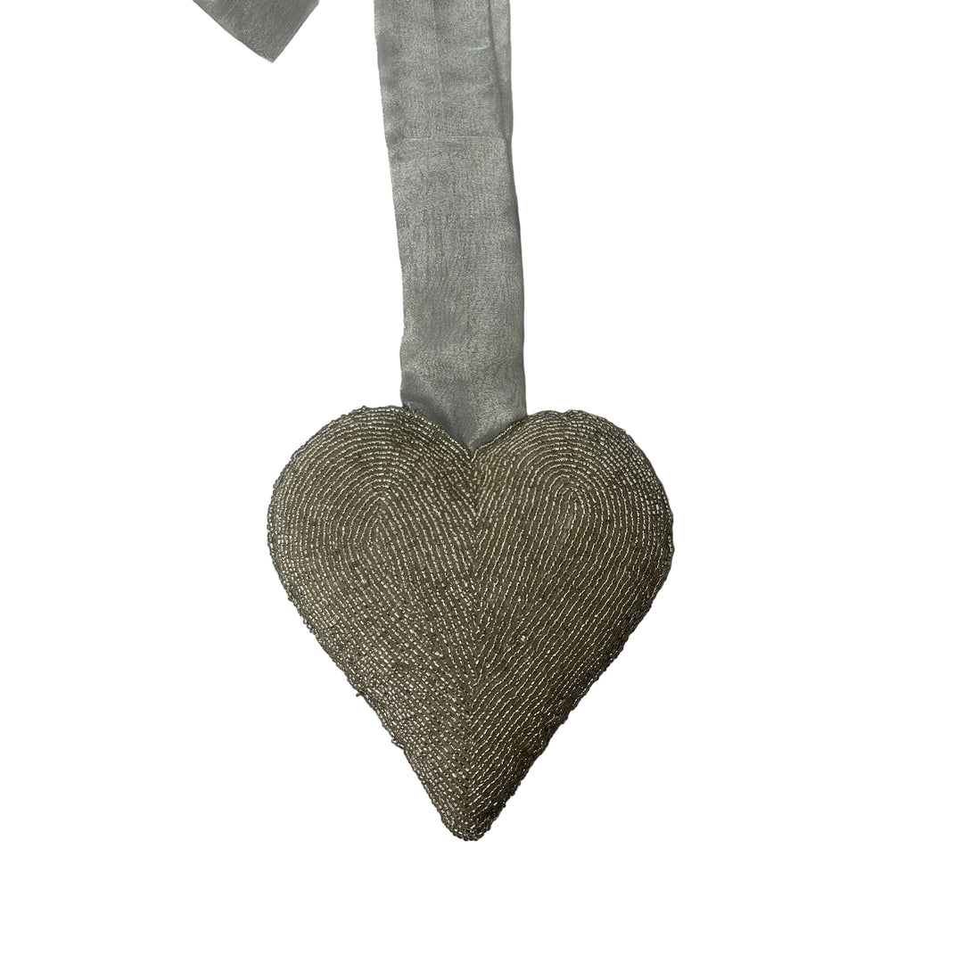 X Large Silver Heart Hanging Decor