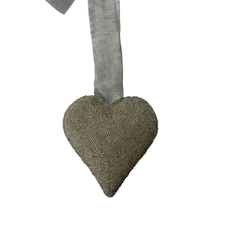 X Large Silver Heart Hanging Decor