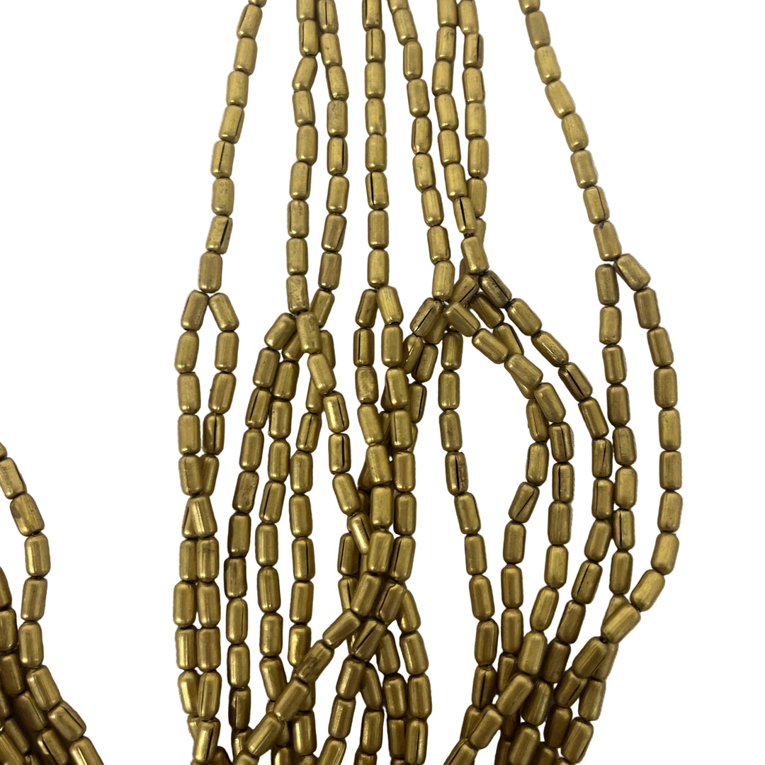 Handmade Multi Strand Metal Layering Necklace Gold