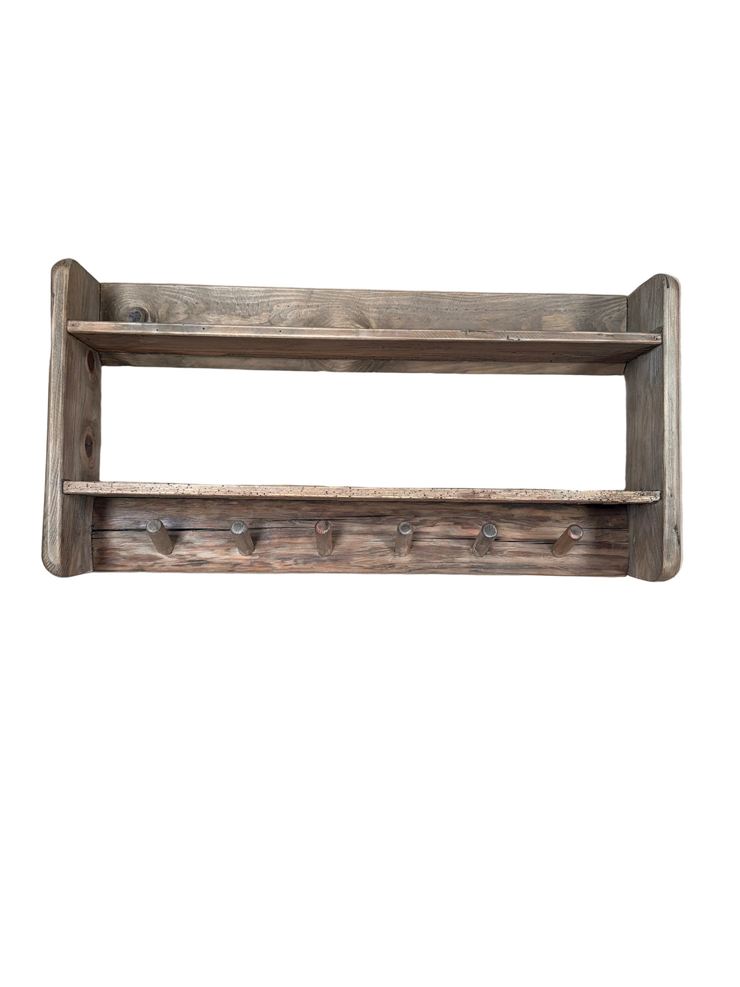 Two Shelf Reclaimed Wooden Wall Tidy