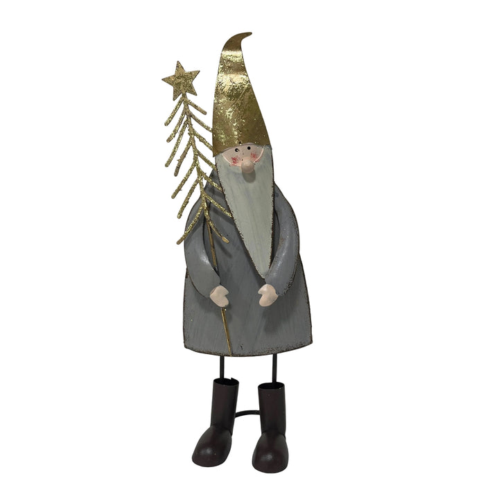 Small Standing Gold Santa with Star