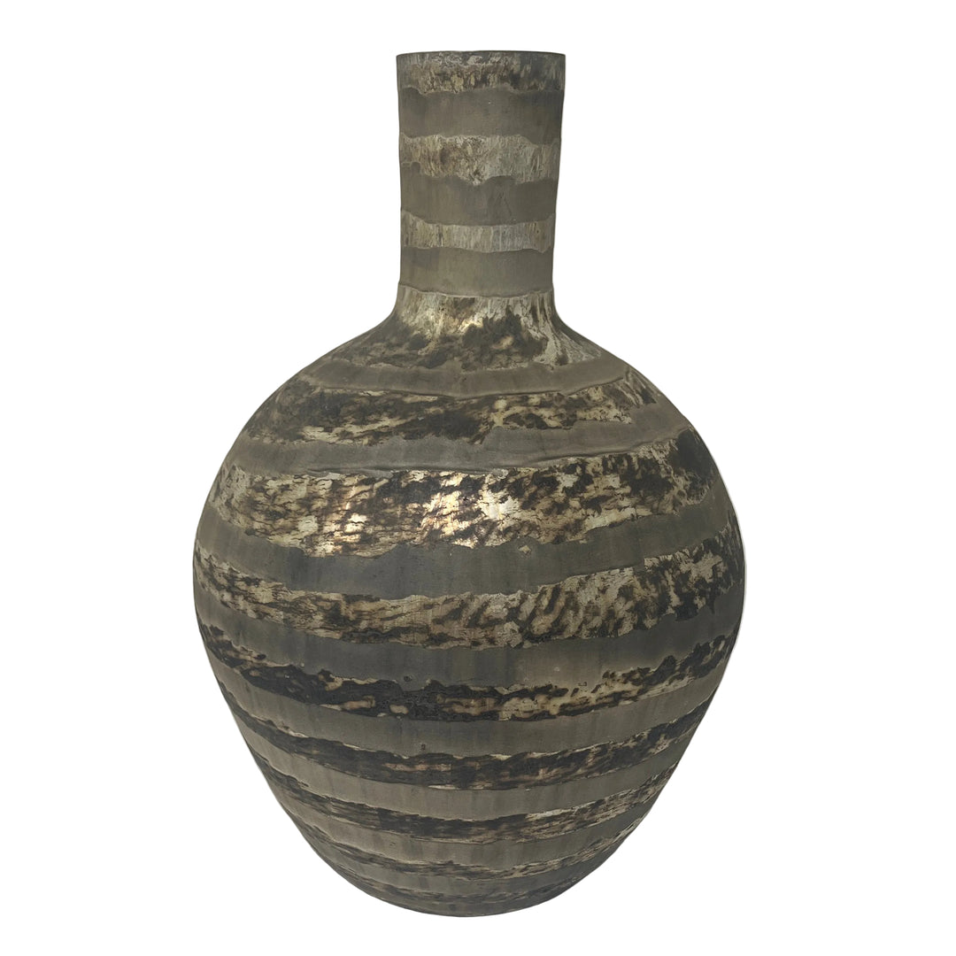 Large Spherical Vase Silver Taupe