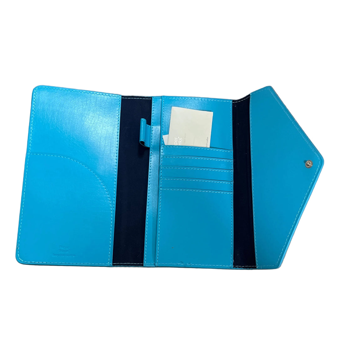 Teal Leather Travel Envelope Purse