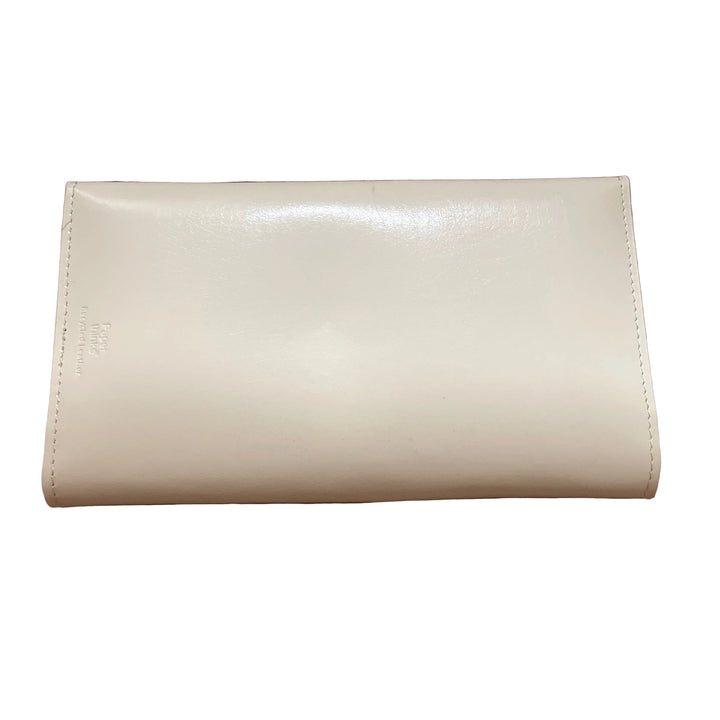 Cream Leather Travel Envelope Purse