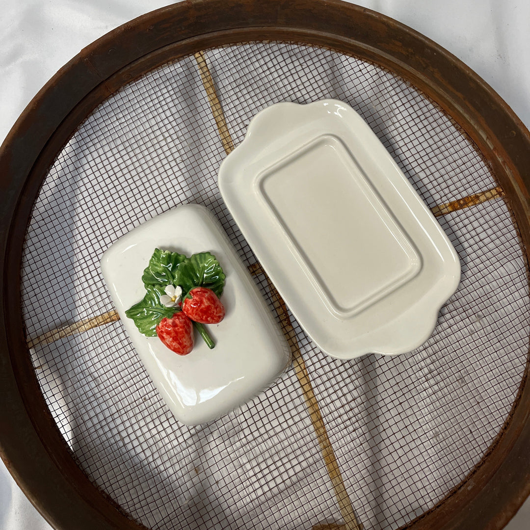 Strawberry Italian Butter Dish