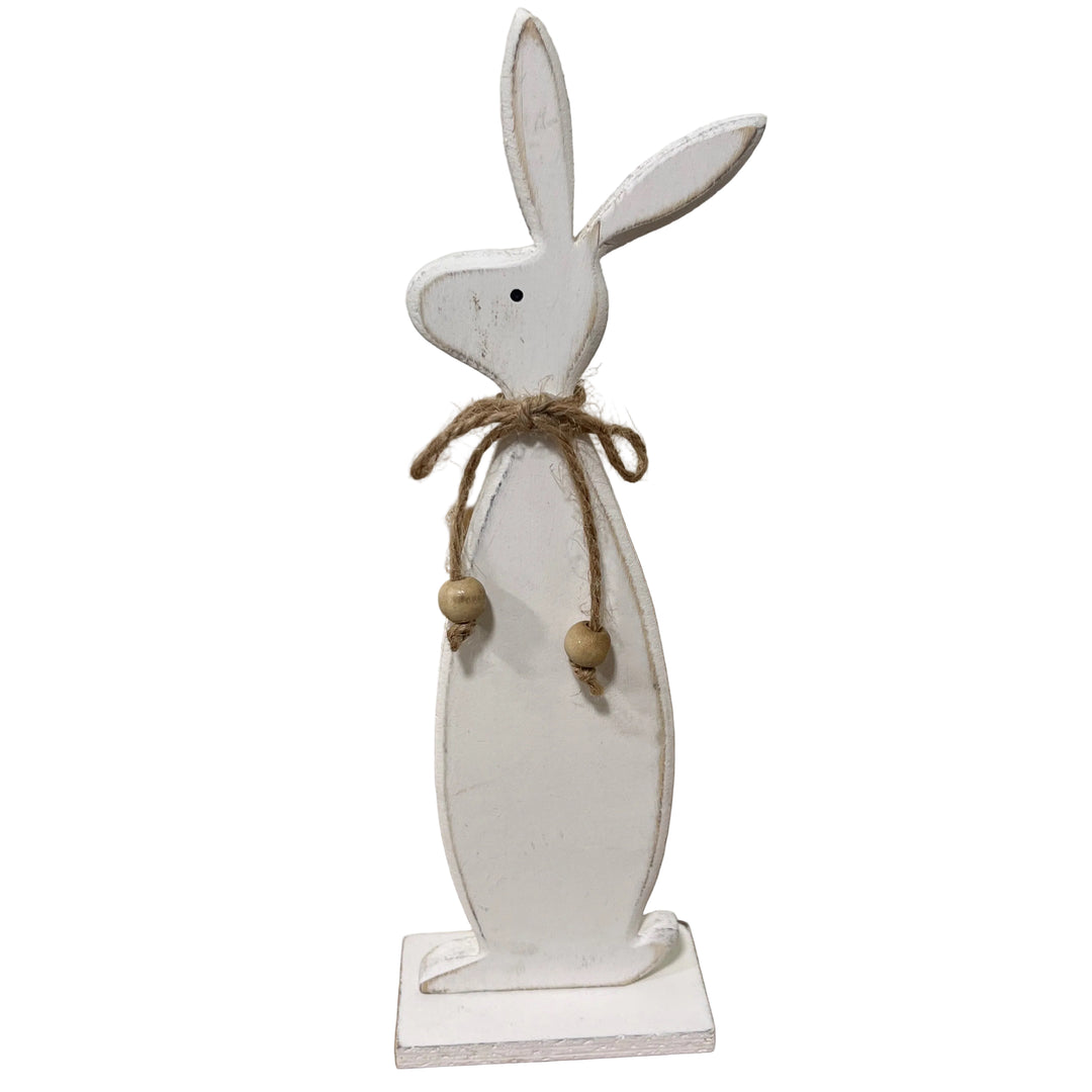 Wooden Standing Rabbit on Plinth