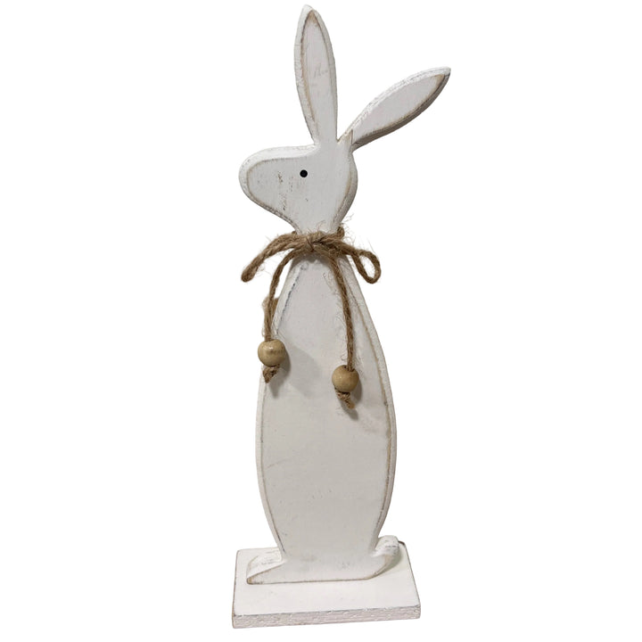 Wooden Standing Rabbit on Plinth