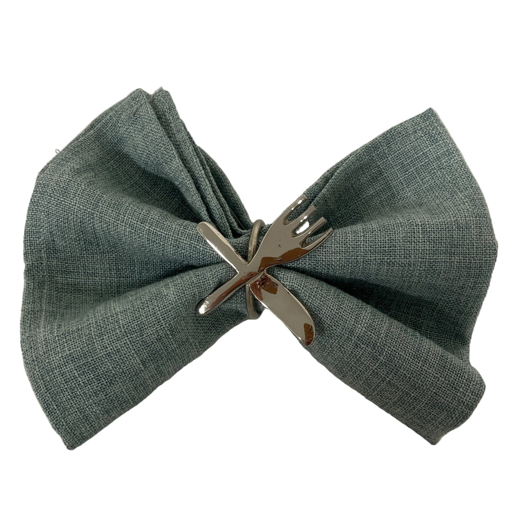 Set of 6 Metal Knife & Fork Napkin Rings