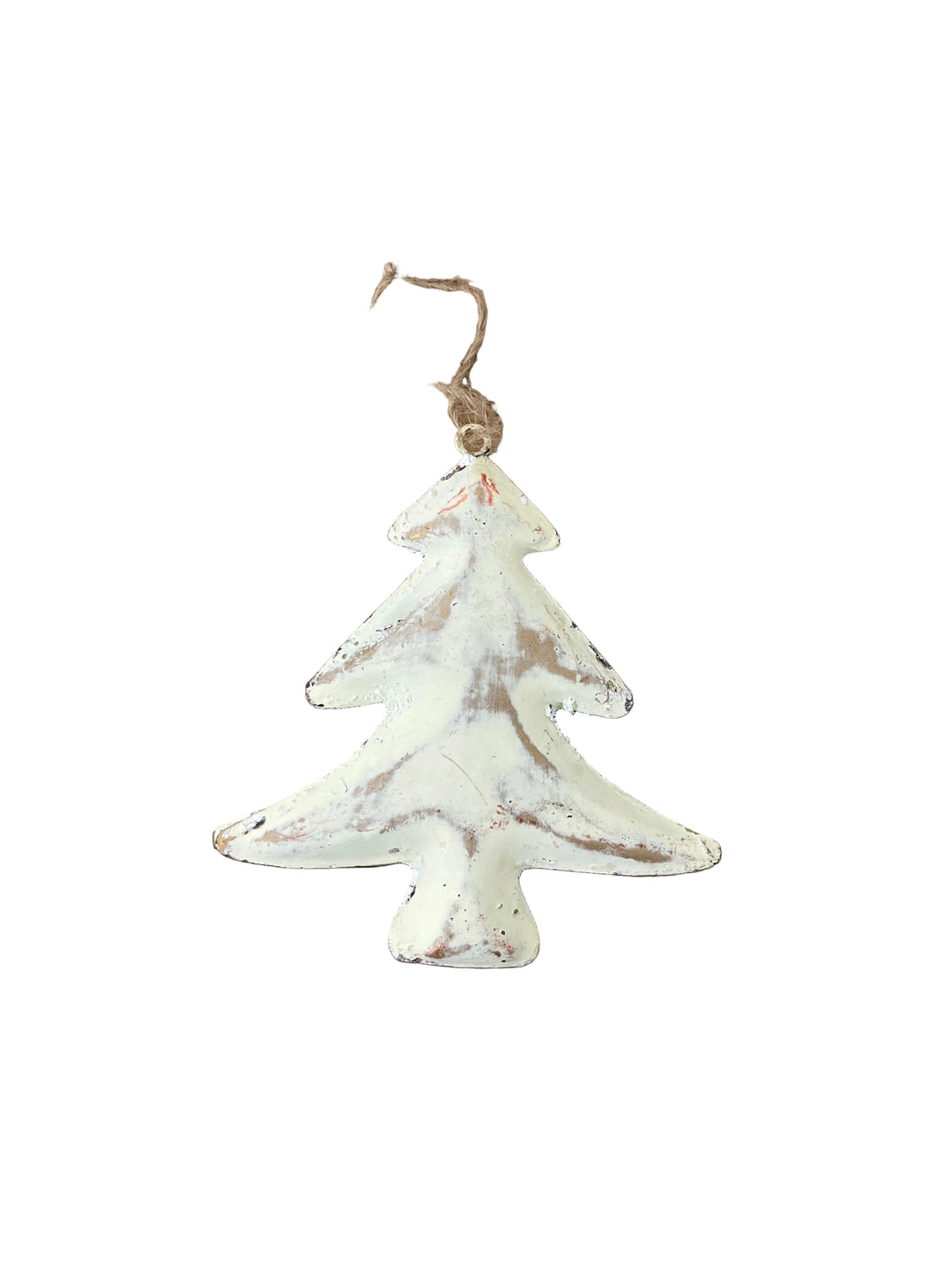 Large Rustic Metal Christmas Tree Hanger Cream