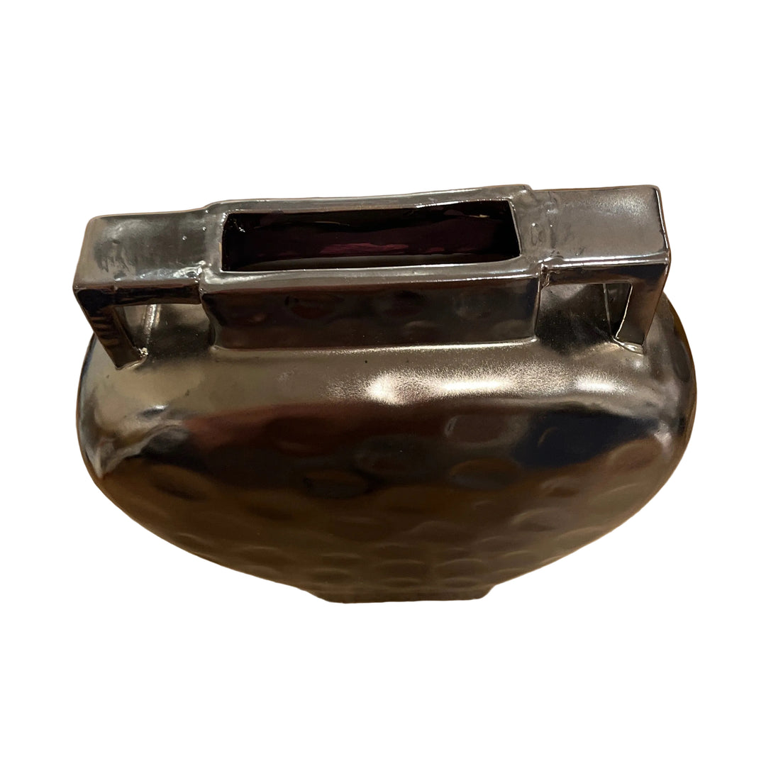 Large Handled Bronze Metallic Pot Urn