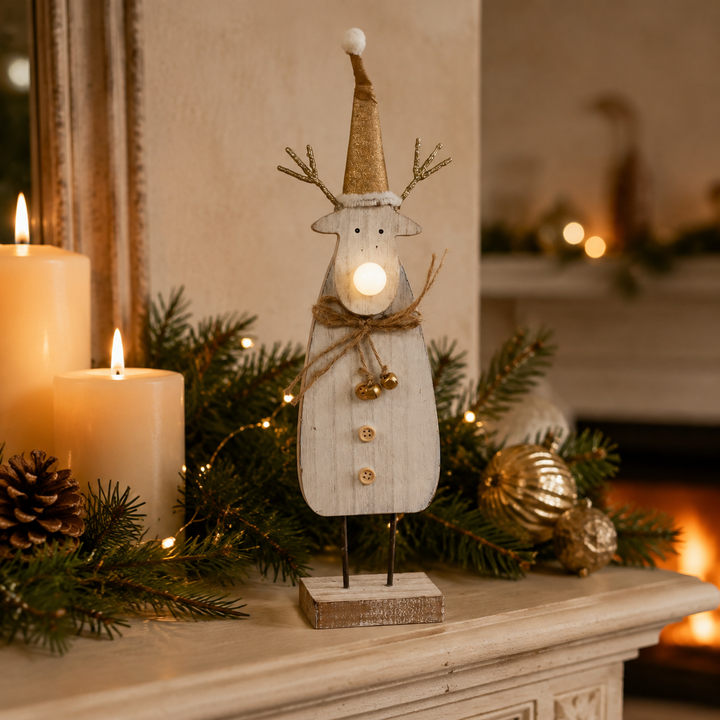 Small Standing Reindeer LED Nose