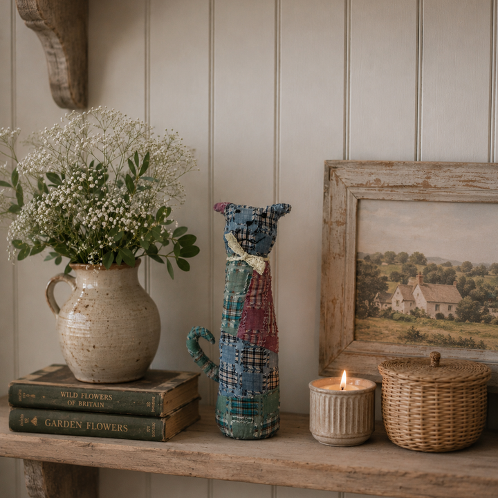 Large Standing Patchwork Cat Outlet