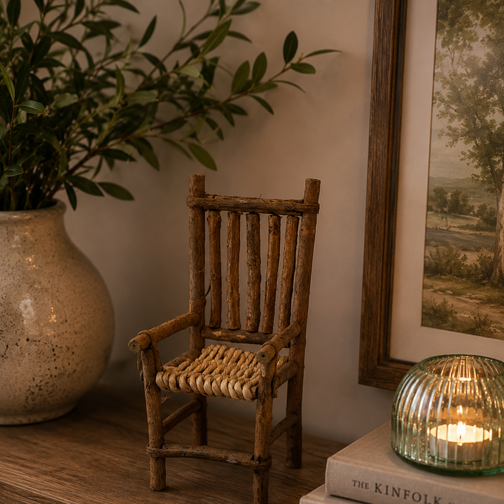 Rustic Wicker Chair Ornament