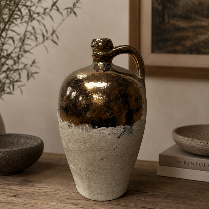 Rustic Bronze Large Handled Urn