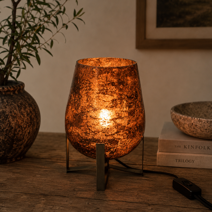 Copper Glass Lamp
