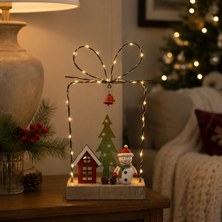 Wire Present with Snowman LED