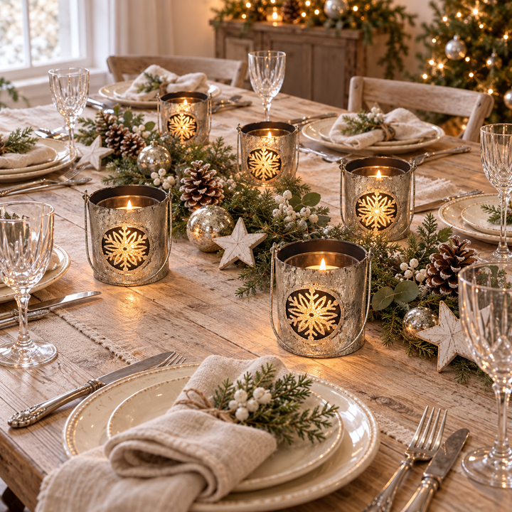 Set of 6 Snowflake Lanterns