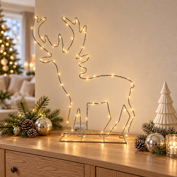 Large Reindeer Outline LED