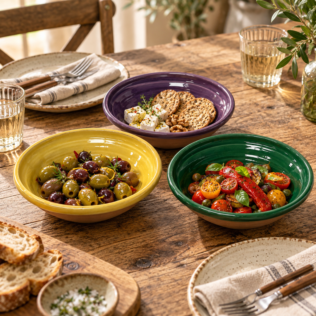 Set of 3 Large Assorted Coloured Bowls Outlet