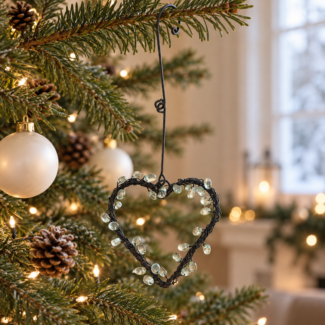 Wire Beaded Heart Hanger
