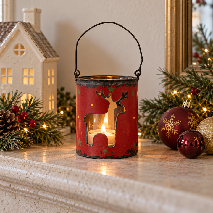 Christmas Metal Tealight Pot