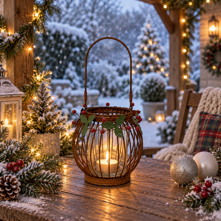 Round Christmas Wire Lantern
