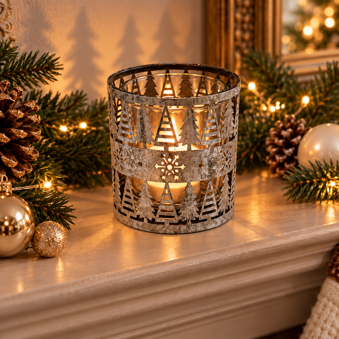 Small Cut Out Tree Lantern