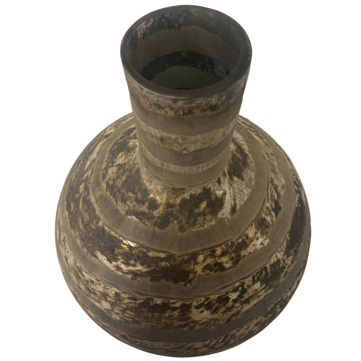 Large Spherical Vase Silver Taupe