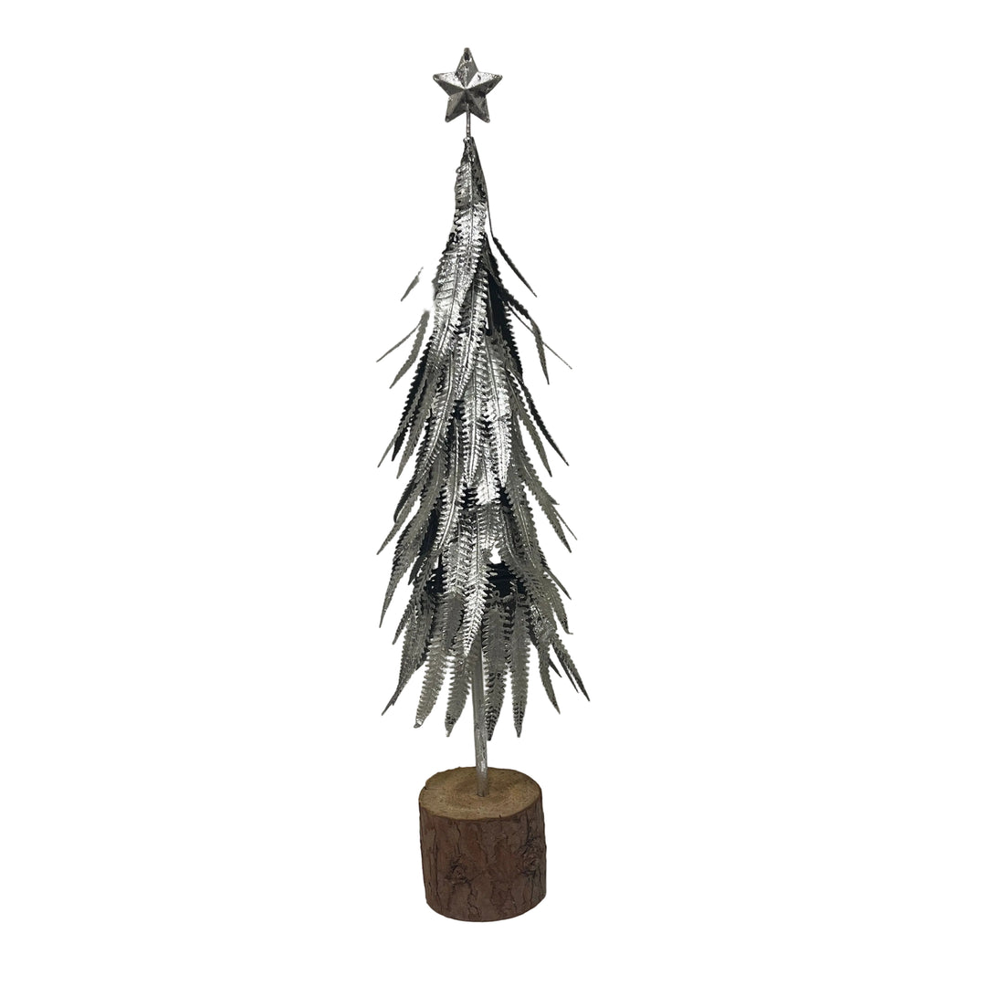 Medium Metal Tree on Log Base