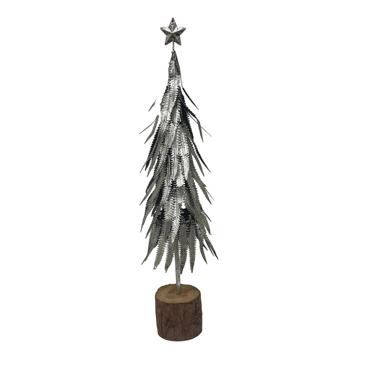 Medium Metal Tree on Log Base