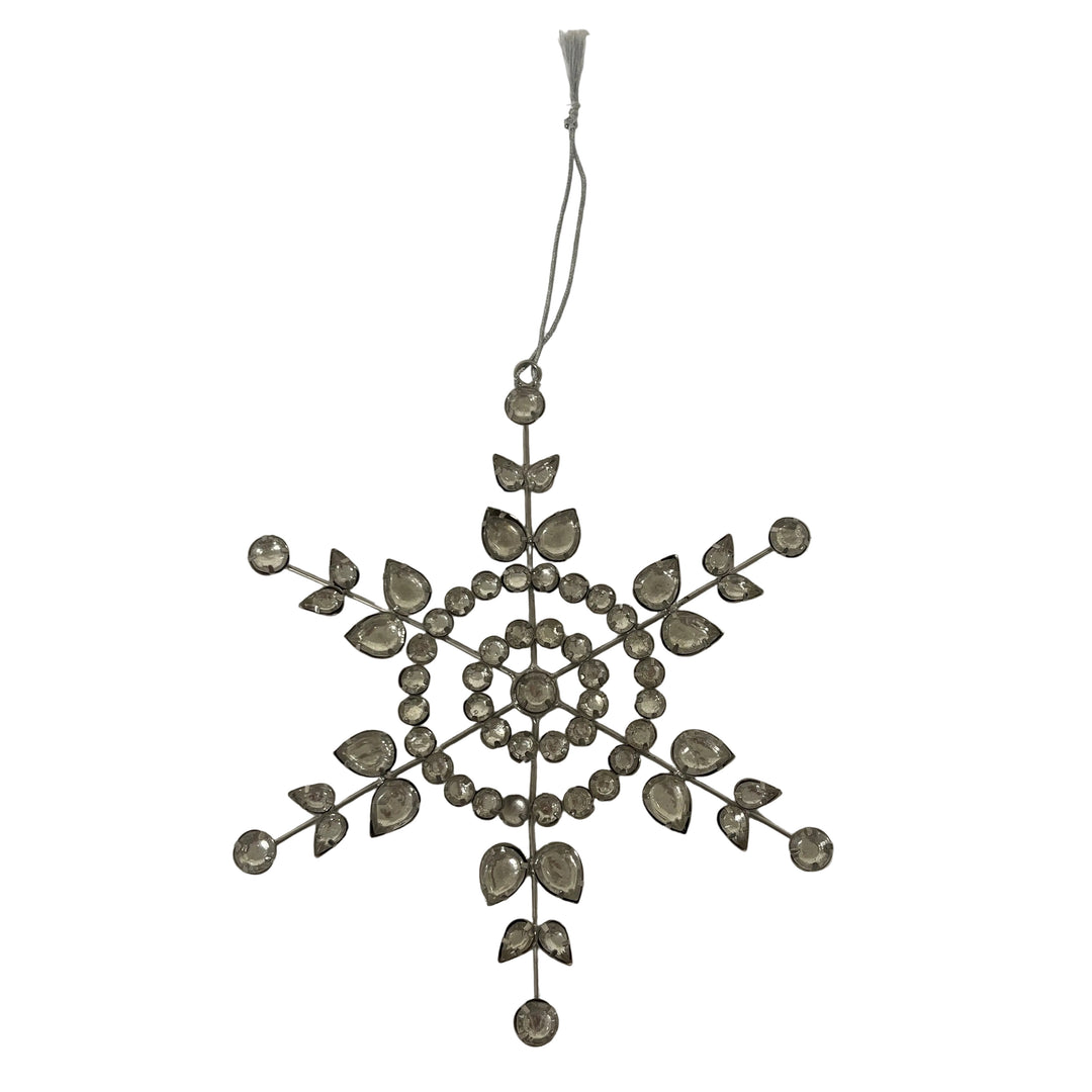 Large Gem Snowflake Hanger Silver