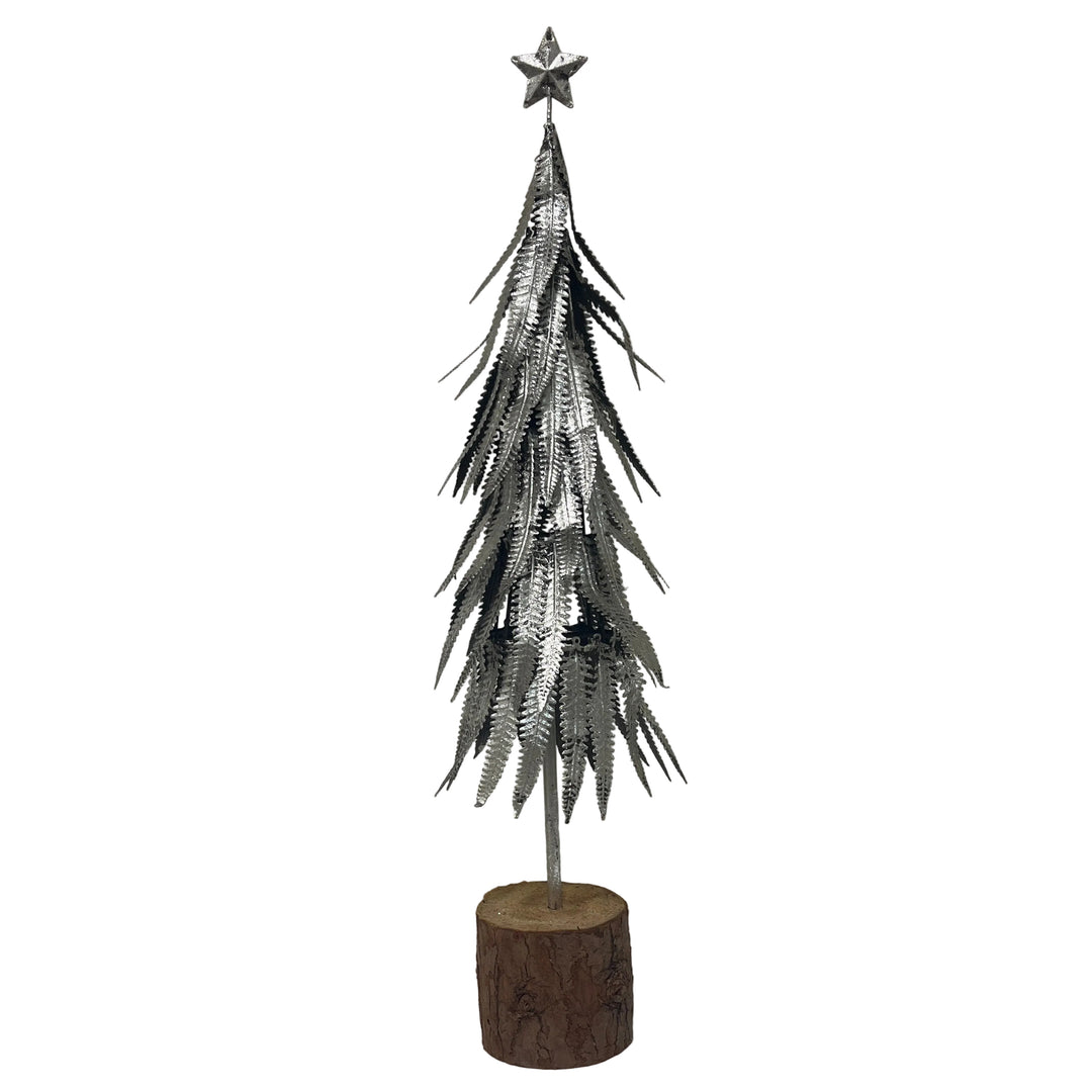 Medium Metal Tree on Log Base