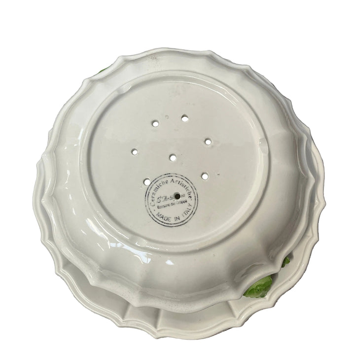 Strawberry Italian Serving Set Plate With Sieve Dish