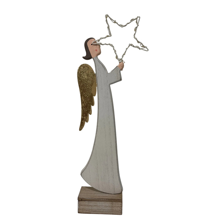 Large Angel on Plinth LED Star
